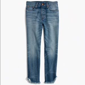 Rivet and threat retro straight jeans